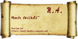 Mach Anikó névjegykártya