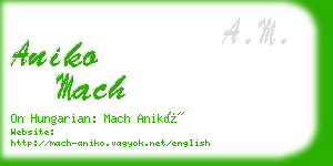 aniko mach business card